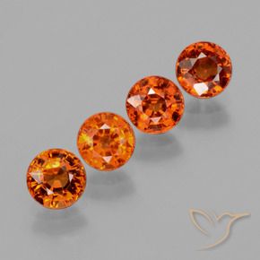 Pedras preciosas de Granada espessartita fogo laranja natural de 2.89 ct, Redondo, VS