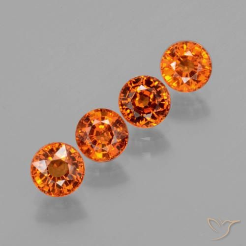 Pedras preciosas de Granada espessartita âmbar laranja natural de 2.51 ct, Redondo, VS