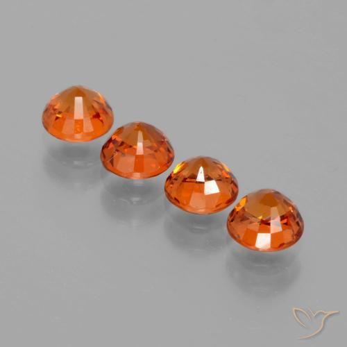 Pedras preciosas de Granada espessartita âmbar laranja natural de 2.51 ct, Redondo, VS