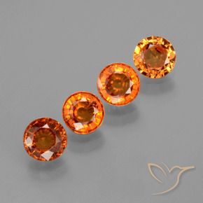 Pedras preciosas de Granada espessartita Laranja Médio natural de 2.09 ct, Redondo, VVS-VS