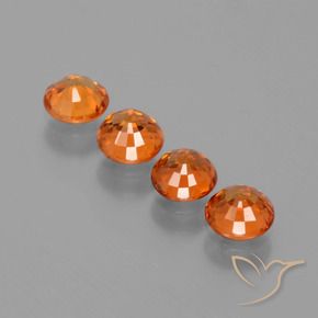 Pedras preciosas de Granada espessartita Laranja Médio natural de 2.09 ct, Redondo, VVS-VS