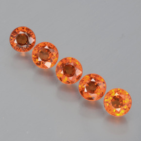 Pedras preciosas de granada espessartita laranja natural de 2,33 ct, corte redondo, VS