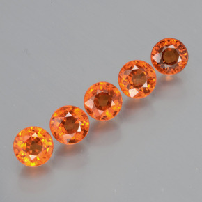 Pedras preciosas de granada espessartita laranja natural de 2,33 ct, corte redondo, VS