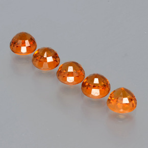Pedras preciosas de granada espessartita laranja natural de 2,33 ct, corte redondo, VS
