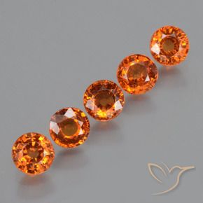 Pedras preciosas de Granada espessartita Laranja Médio natural de 2.24 ct, Redondo, VS