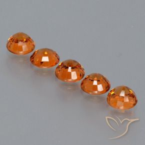 Pedras preciosas de Granada espessartita Laranja Médio natural de 2.24 ct, Redondo, VS