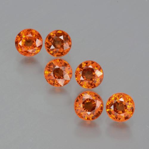 Pedras preciosas de granada espessartita laranja natural de 2,36 ct, corte redondo, VS