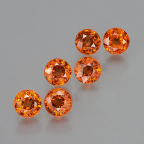 Pedras preciosas de granada espessartita laranja natural de 2,36 ct, corte redondo, VS