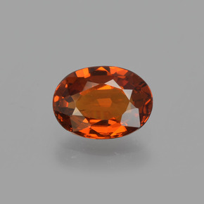 Granada espessartita vermelho médio Natural 1.04ct, Corte Oval, VVS-VS