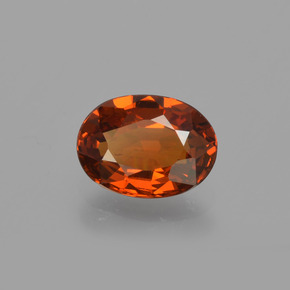Granada espessartita vermelho médio Natural 1.04ct, Corte Oval, VVS-VS