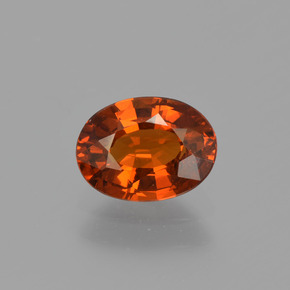 Granada espessartita Fogo vermelho Natural 1.11ct, Corte Oval, VS