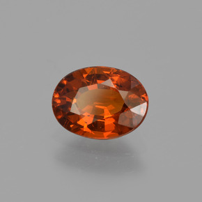 Granada espessartita Fogo vermelho Natural 1.11ct, Corte Oval, VS
