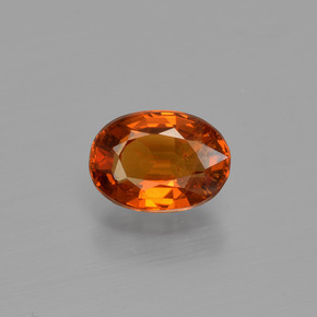Granada espessartita laranja natural 1,09ct, corte oval, VS-SI