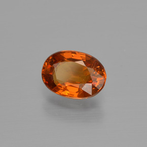 Granada espessartita laranja natural 1,09ct, corte oval, VS-SI