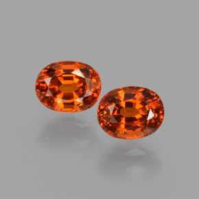 Pedras preciosas de granada espessartita laranja natural de  ct, corte oval, VS