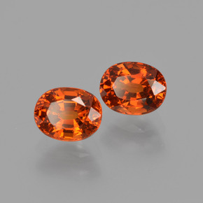 Pedras preciosas de granada espessartita laranja natural de  ct, corte oval, VS