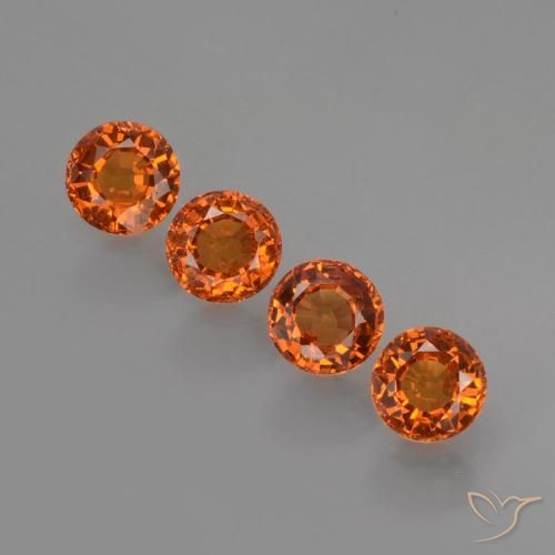 1.93ctw Natural fogo laranja Granada espessartita, Redondo, VVS-VS