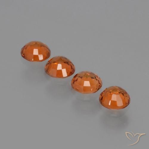Pedras preciosas de Granada espessartita fogo laranja natural de 1.93 ct, Redondo, VVS-VS