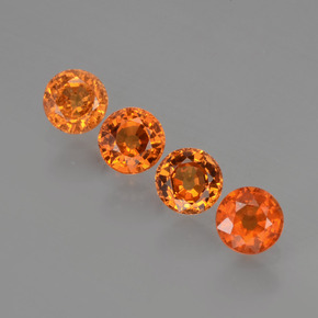Pedras preciosas de granada espessartita laranja natural de 2,03 ct, corte redondo, VS