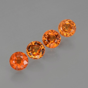 Pedras preciosas de granada espessartita laranja natural de 2,03 ct, corte redondo, VS