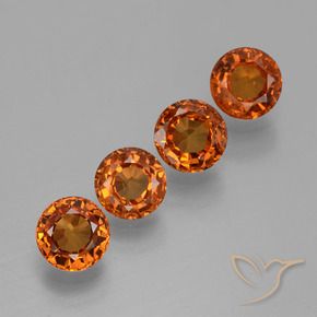 Pedras preciosas de Granada espessartita Laranja Profundo natural de 1.73 ct, Redondo, VS
