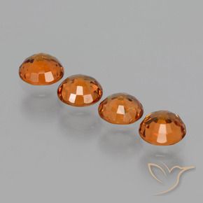 Pedras preciosas de Granada espessartita Laranja Profundo natural de 1.73 ct, Redondo, VS
