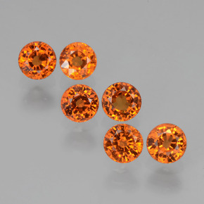 Pedras preciosas de granada espessartita laranja natural de 2,65 ct, corte redondo, VS