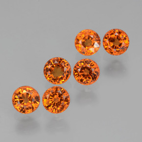 Pedras preciosas de granada espessartita laranja natural de 2,65 ct, corte redondo, VS
