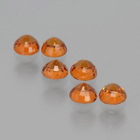Pedras preciosas de granada espessartita laranja natural de 2,65 ct, corte redondo, VS