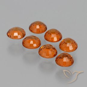Pedras preciosas de Granada espessartita fogo laranja natural de 2.71 ct, Redondo, VS