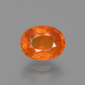 Granada espessartita Laranja brilhante Natural 2.25ct, Corte Oval, SI