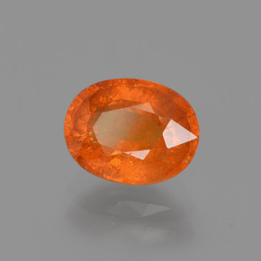 Granada espessartita Laranja brilhante Natural 2.25ct, Corte Oval, SI