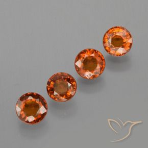 Pedras preciosas de Granada espessartita fogo laranja natural de 1.79 ct, Redondo, VS