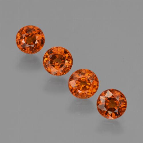 Pedras preciosas de granada espessartita laranja natural de 2,61 ct, corte redondo, VS
