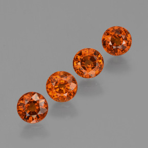 Pedras preciosas de granada espessartita laranja natural de 2,61 ct, corte redondo, VS