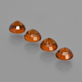 Pedras preciosas de granada espessartita laranja natural de 2,61 ct, corte redondo, VS