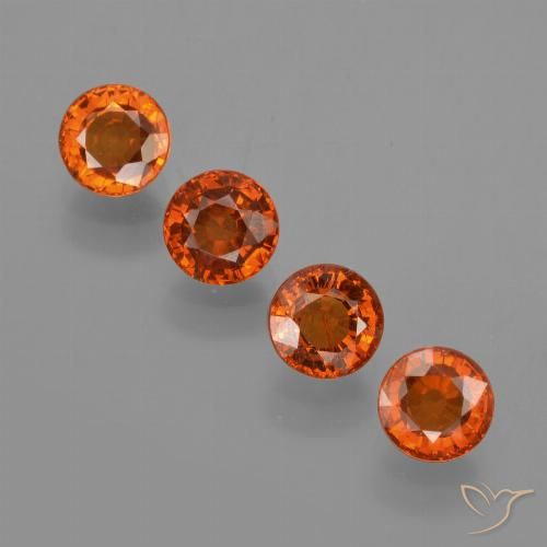 2.62ctw Natural laranja avermelhado Granada espessartita, Redondo, VS