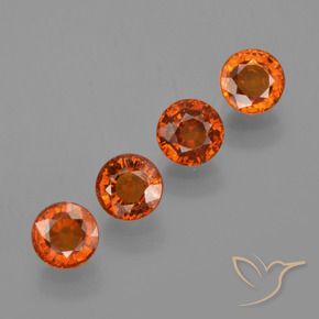 Pedras preciosas de Granada espessartita laranja avermelhado natural de 2.62 ct, Redondo, VS