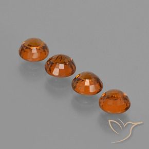 Pedras preciosas de Granada espessartita laranja avermelhado natural de 2.62 ct, Redondo, VS