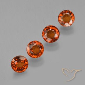 Pedras preciosas de Granada espessartita laranja avermelhado natural de 2.61 ct, Redondo, VS