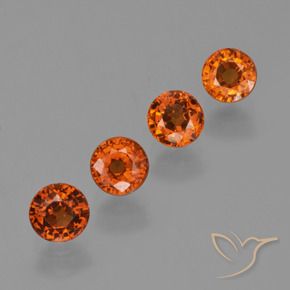 Pedras preciosas de Granada espessartita Laranja Profundo natural de 2.54 ct, Redondo, VS