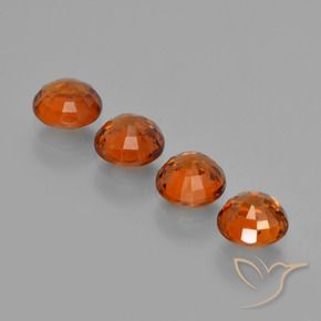 Pedras preciosas de Granada espessartita fogo laranja natural de 2.86 ct, Redondo, VS