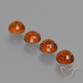 Pedras preciosas de Granada espessartita Laranja escuro natural de 2.16 ct, Redondo, VS