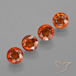 Pedras preciosas de Granada espessartita Laranja escuro natural de 2.43 ct, Redondo, VS