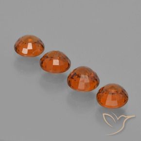 Pedras preciosas de Granada espessartita Laranja escuro natural de 2.29 ct, Redondo, VS