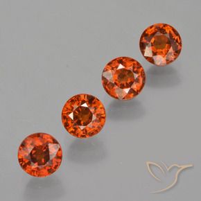 Pedras preciosas de Granada espessartita Laranja escuro natural de 2.68 ct, Redondo, VS