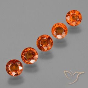 Pedras preciosas de Granada espessartita Laranja escuro natural de 2.85 ct, Redondo, VS-SI