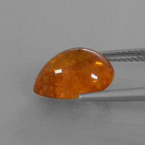 Granada espessartita âmbar laranja Natural 5.39ct, Formato de pêra, Translúcido