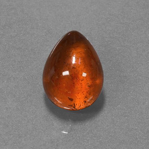 Granada espessartita laranja natural 5,89ct, formato de pêra, translúcido