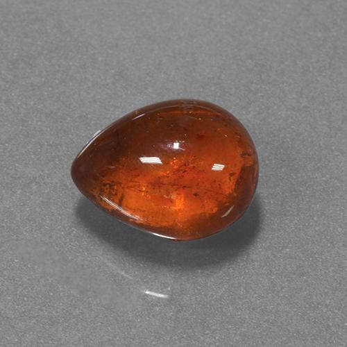 Granada espessartita laranja natural 5,89ct, formato de pêra, translúcido
